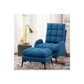 Modern Leisure Arm Chair with Footstool - thumbnail 1