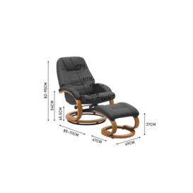 Contemporary Leather Soft Recliner with Footstool - thumbnail 2