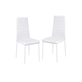 2pcs Armless High Back Dining Chairs