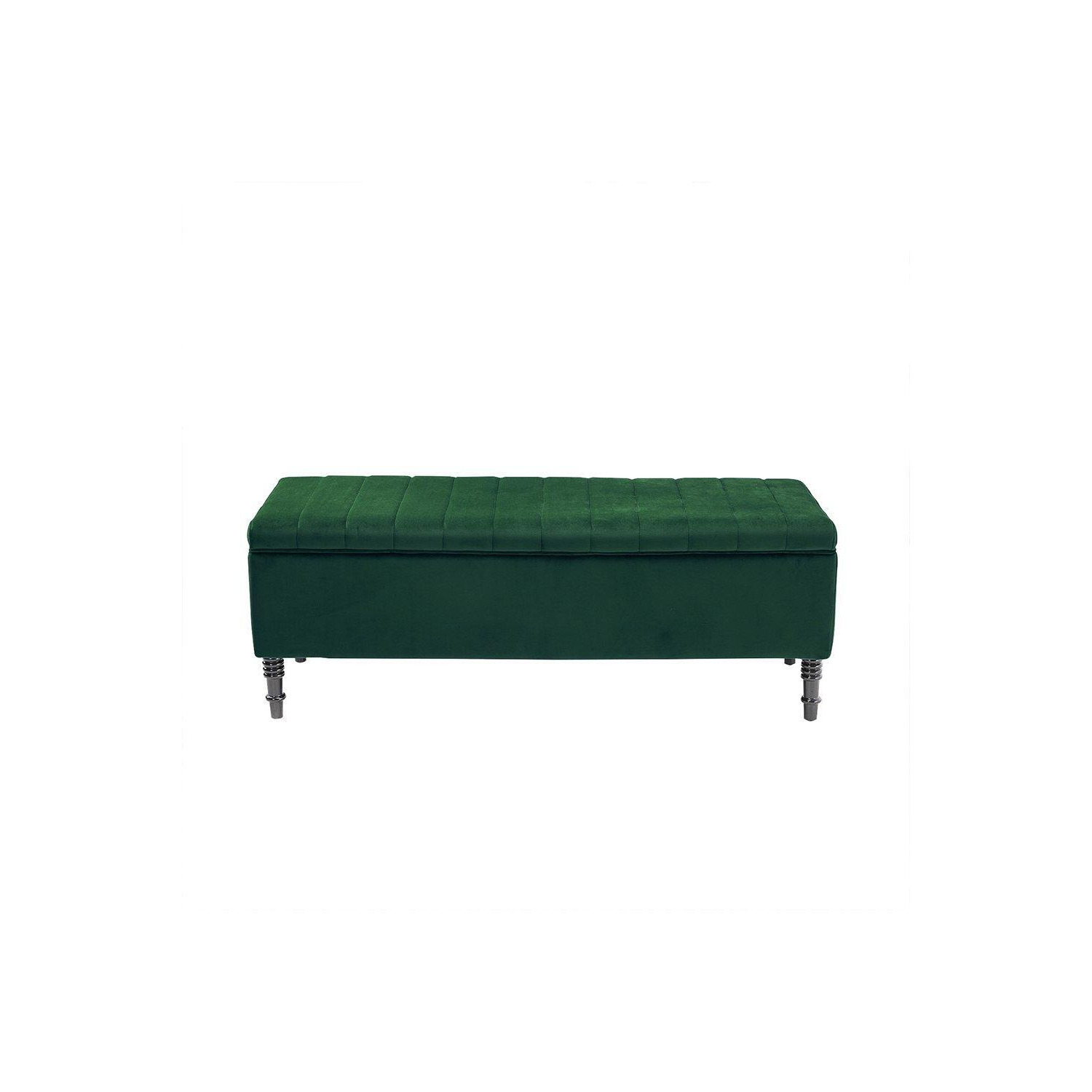 Green Upholstered Storage Ottoman Entryway Bench - image 1