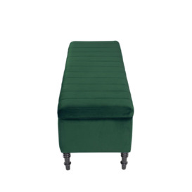 Green Upholstered Storage Ottoman Entryway Bench - thumbnail 3