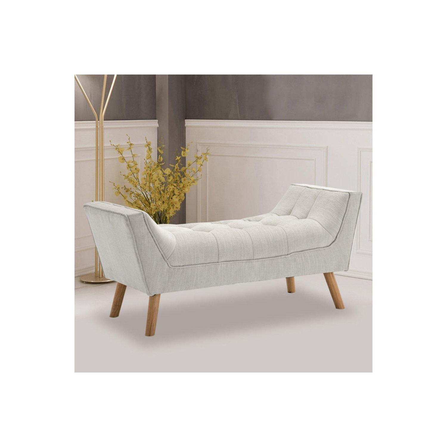 Soft Chenille Upholstered Bench - image 1