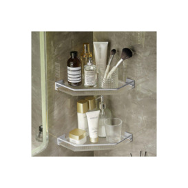 Acrylic Bathroom Corner Shelf Adhesive Shower Organiser - thumbnail 3