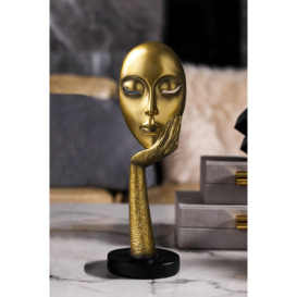 11.5cm Dia x 37cm H Abstract Art Resin Mask Ornaments Meditation Sculpture - thumbnail 2