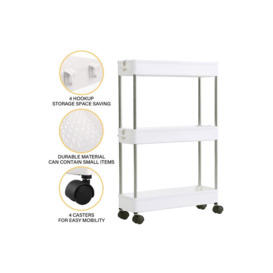 Slim Standing 3-Tier Corner Storage Rack Shelf Plastic for Kitchen Bathroom - thumbnail 3