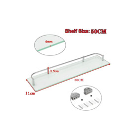 50cm Shelf Tempered Glass 6MM Thick Storage Organizer Wall Mounted Bathroom - thumbnail 3