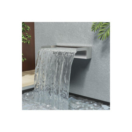 40cm W x 20cm D Waterfall Pool Fountain Garden Stainless Steel Wall-Mounted Water Blade - thumbnail 2
