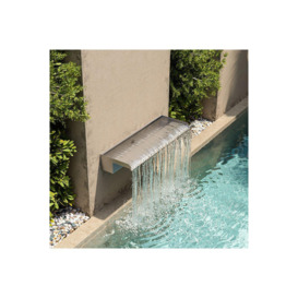 60cm Back Entry Waterfall Pool Fountain Garden Stainless Steel Wall-Mounted Water Blade