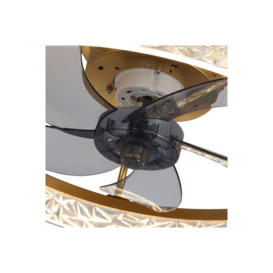 Modern Round Crystal Ceiling Fan Light - thumbnail 3