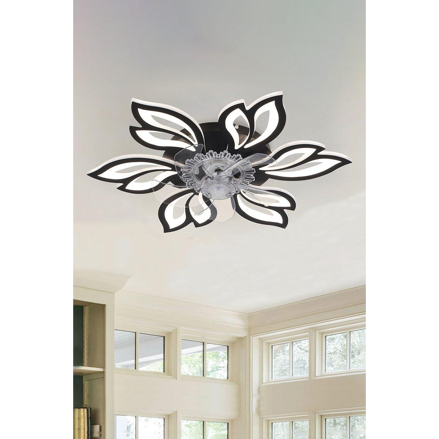 Modern Flower Shape Ceiling Fan Light - image 1
