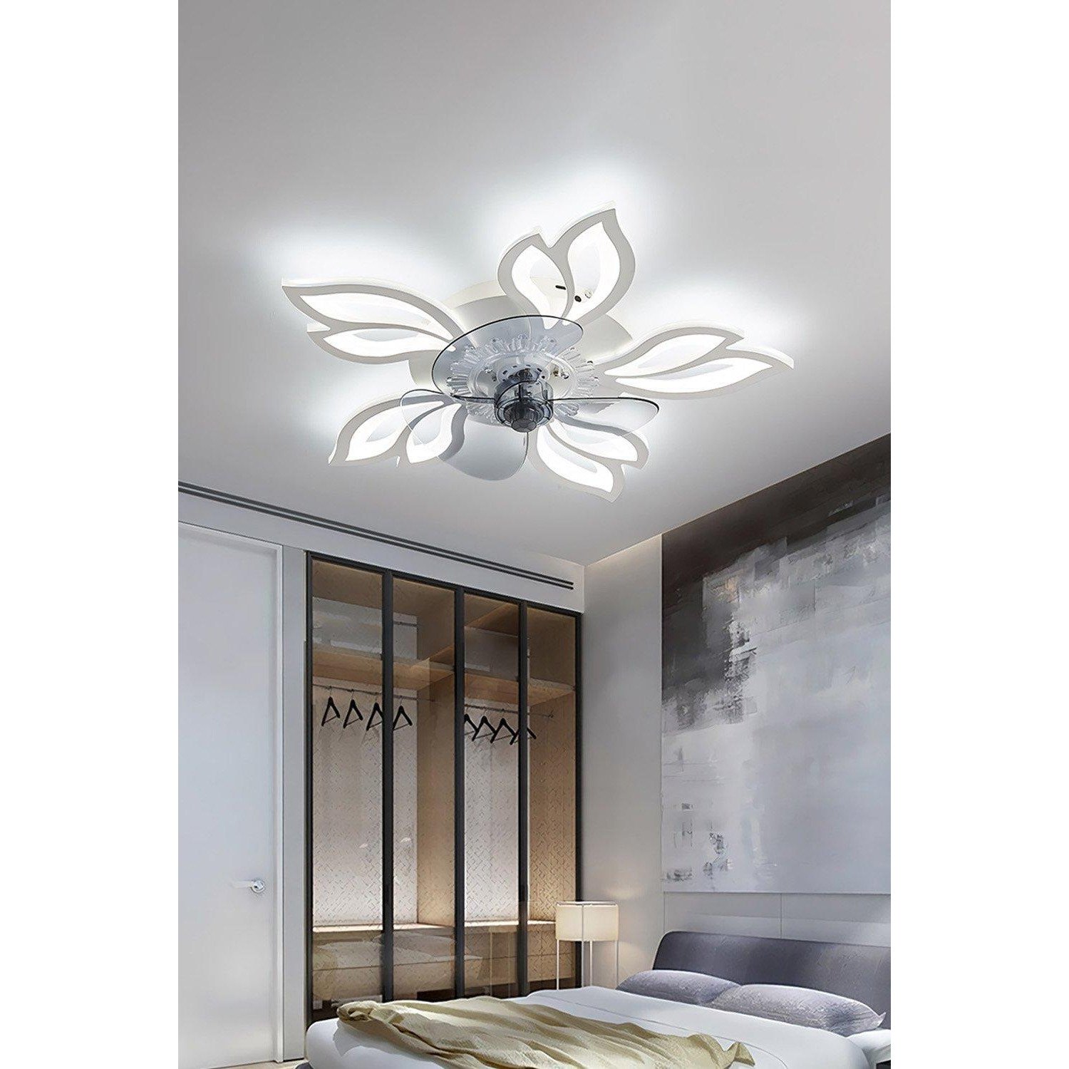 Modern Flower Shape Ceiling Fan Light - image 1
