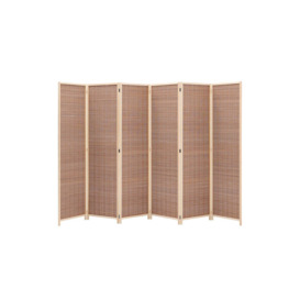 6-Panel Bamboo Woven Folding Room Divider - thumbnail 3