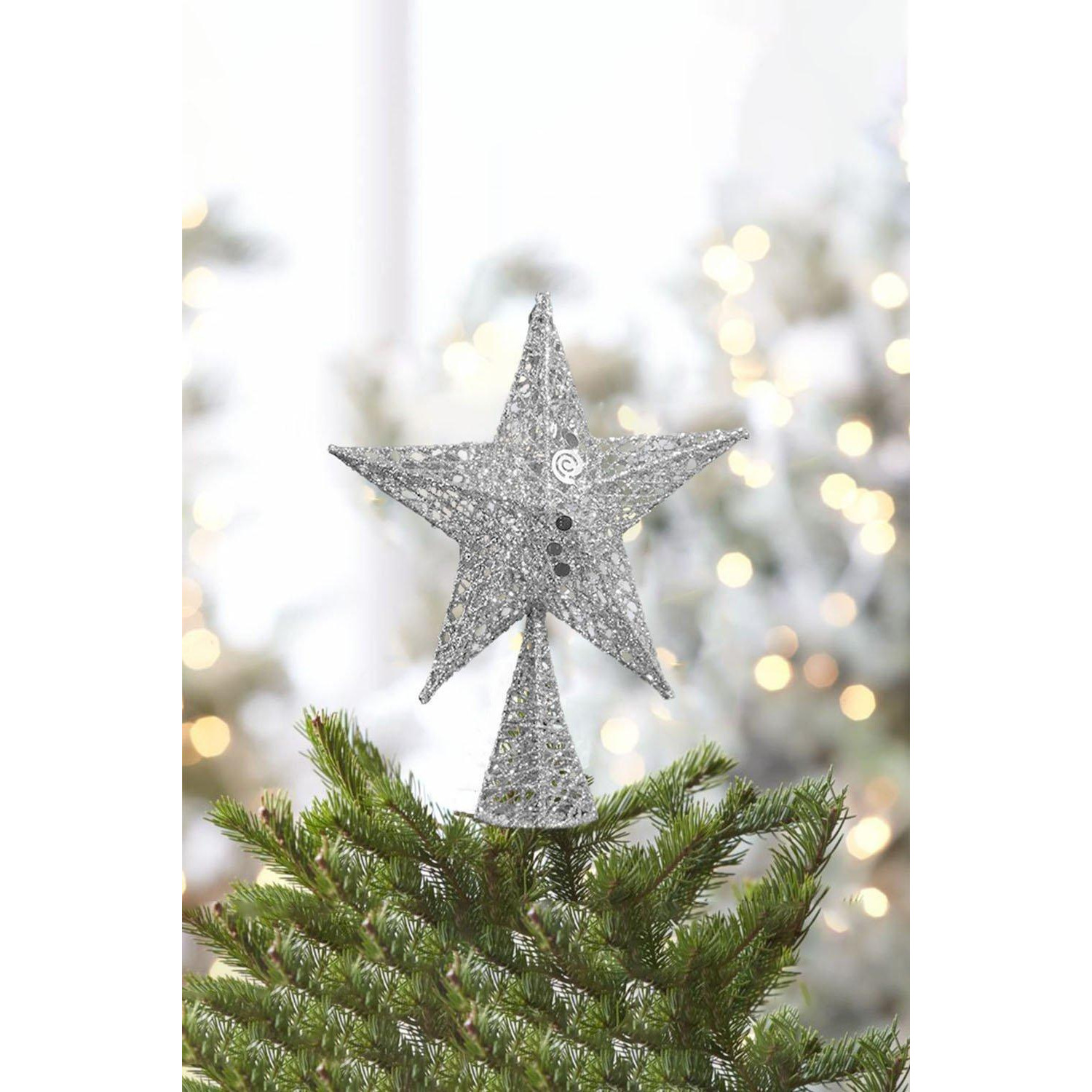 Wrought Iron Christmas Tree Topper Star Ornament Home Decor - image 1