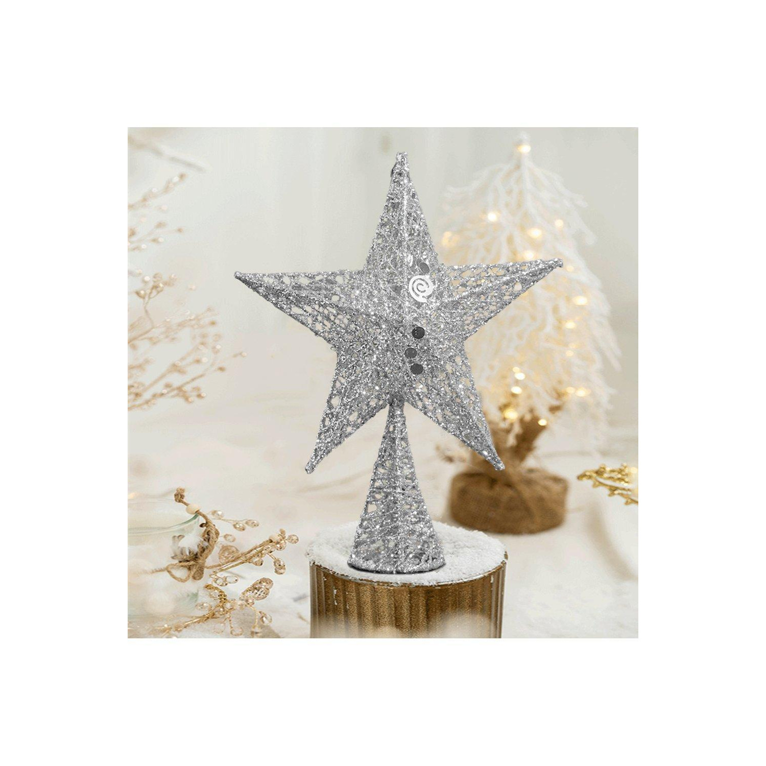Christmas Tree Topper Star Ornament Home Decor - image 1