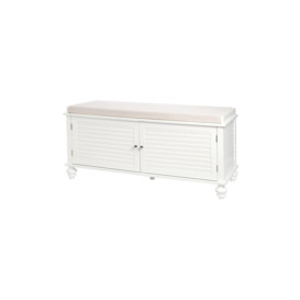 Shoe Cabinet Storage Bench with Linen Cushion - thumbnail 3