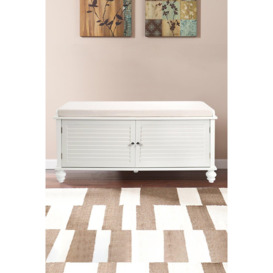 Shoe Cabinet Storage Bench with Linen Cushion - thumbnail 1