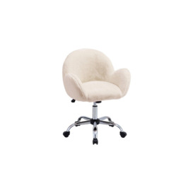 Adjustable Height Plush Swivel Office Chair
