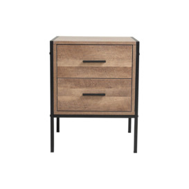 Wooden Nightstand Sofa Side Table With 2 Drawers - thumbnail 3
