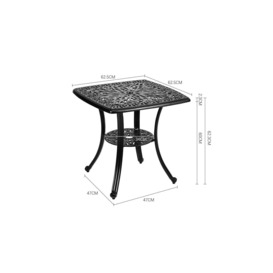 Square Cast Aluminum Outdoor Bistro Dining Table - thumbnail 2