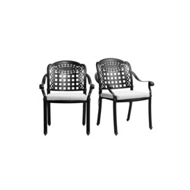 Set of 2 Outdoor Dining Chairs with Cushions - thumbnail 3