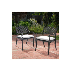2Pcs Set Retro Cast Aluminum Garden Chairs