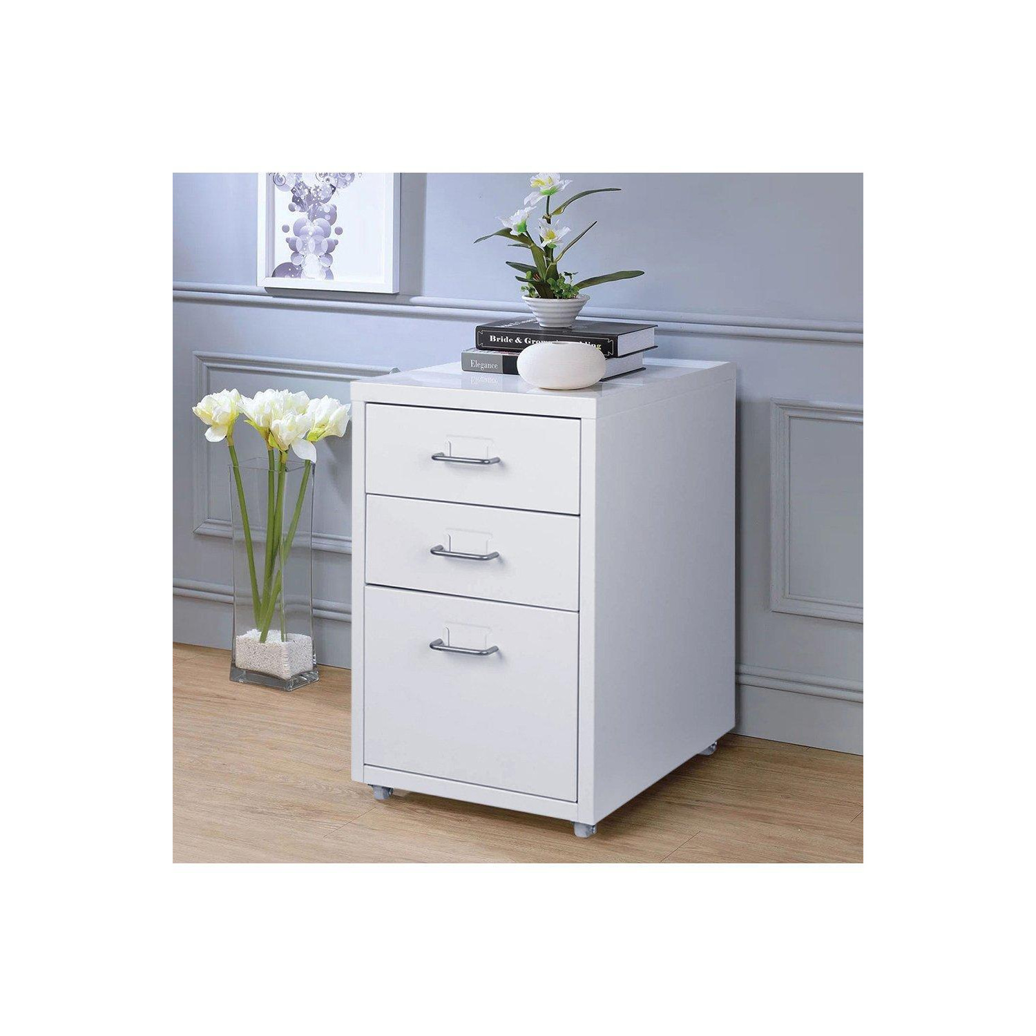 Metal File Cabinet Office Organizer with Wheels - image 1