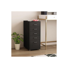 Movable Vertical File Cabinet with 5 Drawers