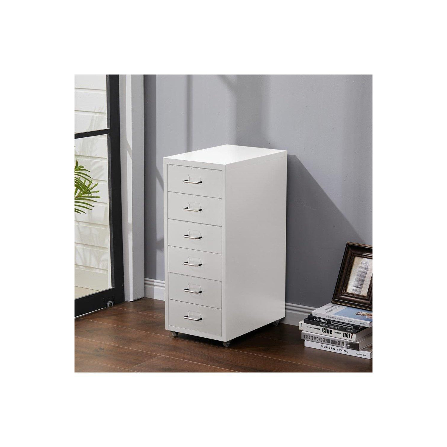 6 Drawers Vertical File Cabinet with Wheels - image 1
