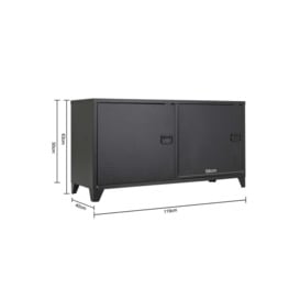 Industrial Style Metal File Cabinet with 2 Doors TV Stand Storage Cabinet - thumbnail 3