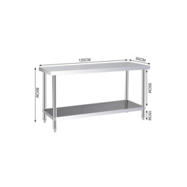2 Tier Commercial Kitchen Work Table - thumbnail 3