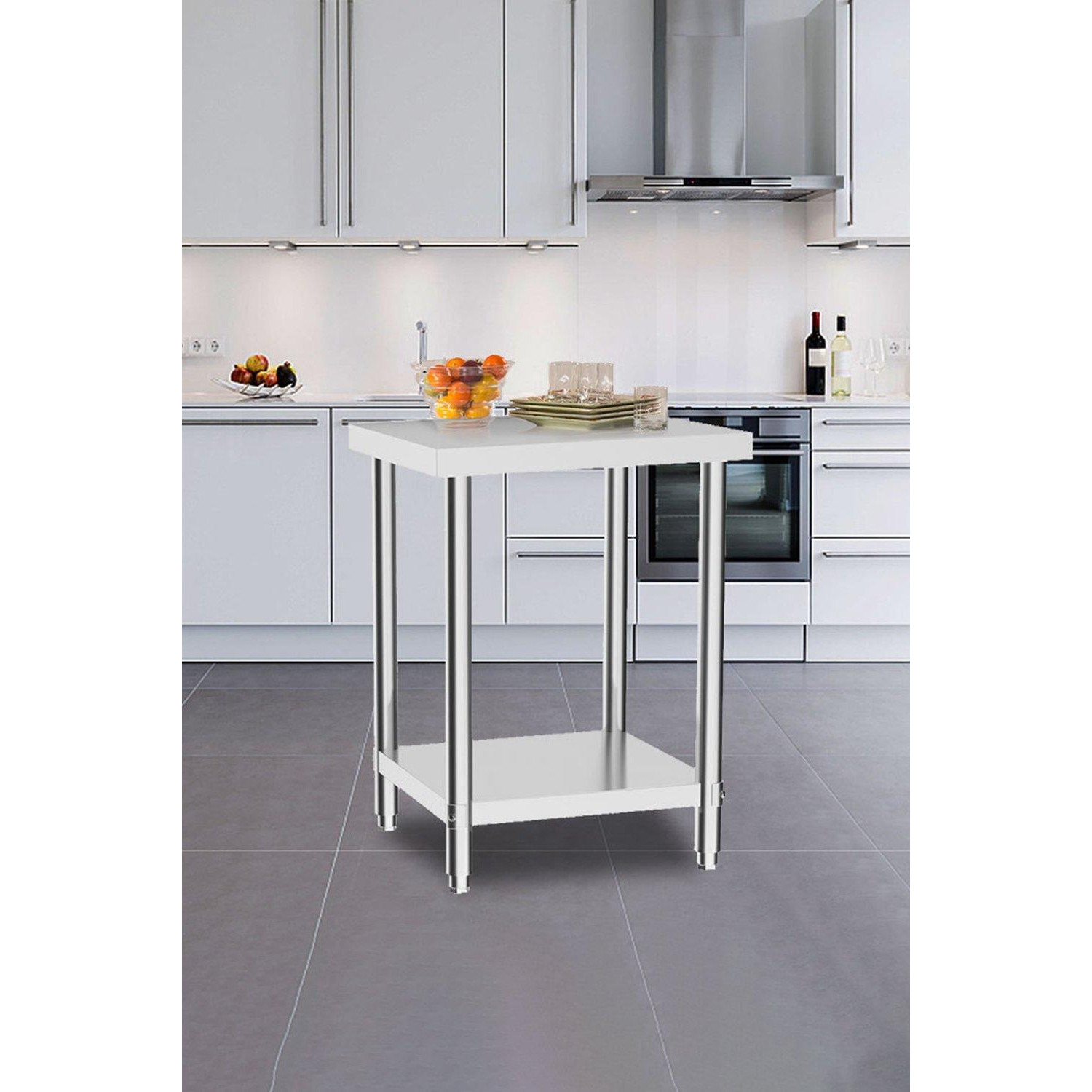 2 Tier Stainless Steel Kitchen Catering Prep Table Work Bench - image 1