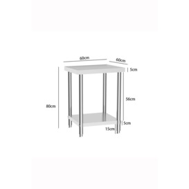 2 Tier Stainless Steel Kitchen Catering Prep Table Work Bench - thumbnail 2