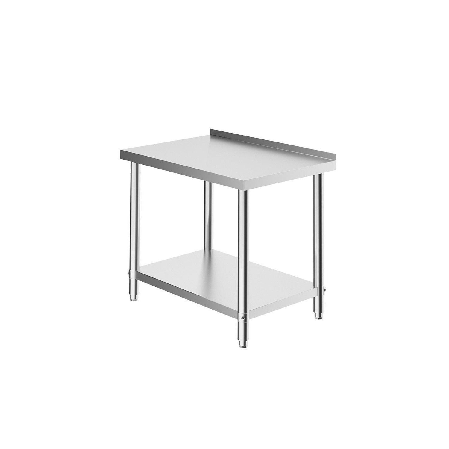 2 Tier Kitchen Prep & Work Stainless Steel Table with Backsplash - image 1