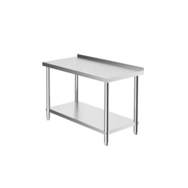 2 Tier Commercial Kitchen Prep & Work Table with Backsplash - thumbnail 3