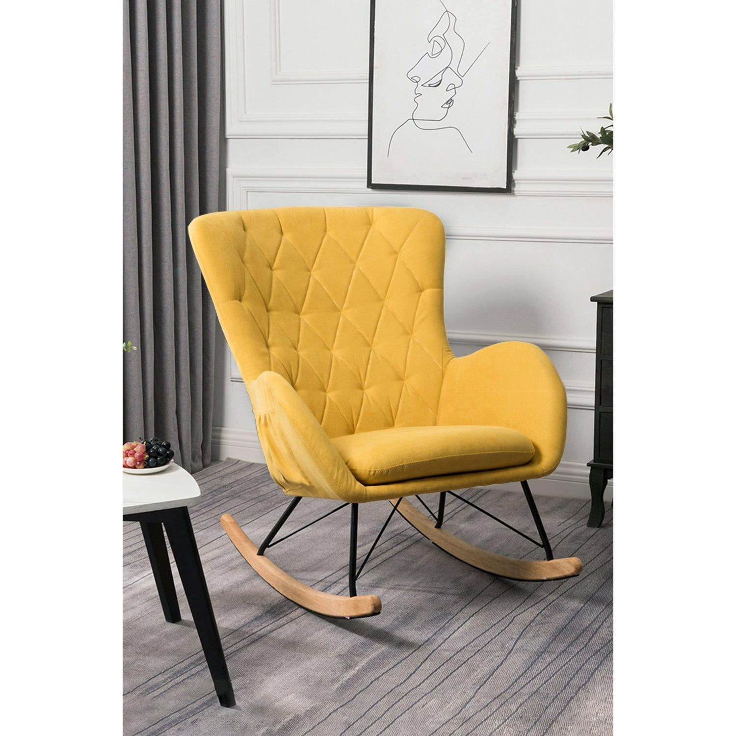 Modern Upholstered Rocking Chair - image 1