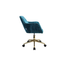 Velvet Upholstered Swivel Task Chair - thumbnail 3