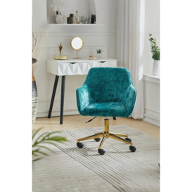 Velvet Upholstered Swivel Vanity Chair