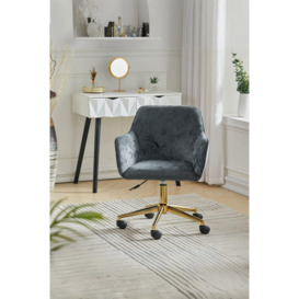 Velvet Upholstered Swivel Task Chair - thumbnail 1