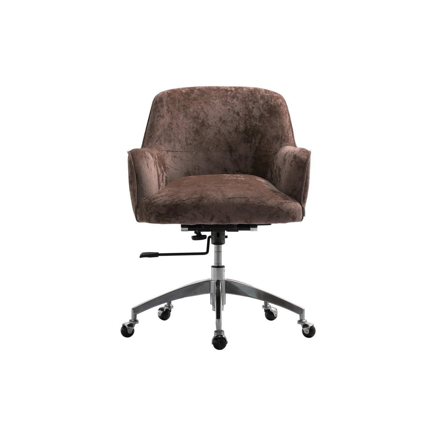 Velvet Upholstered Wheeled Swivel Office Chair