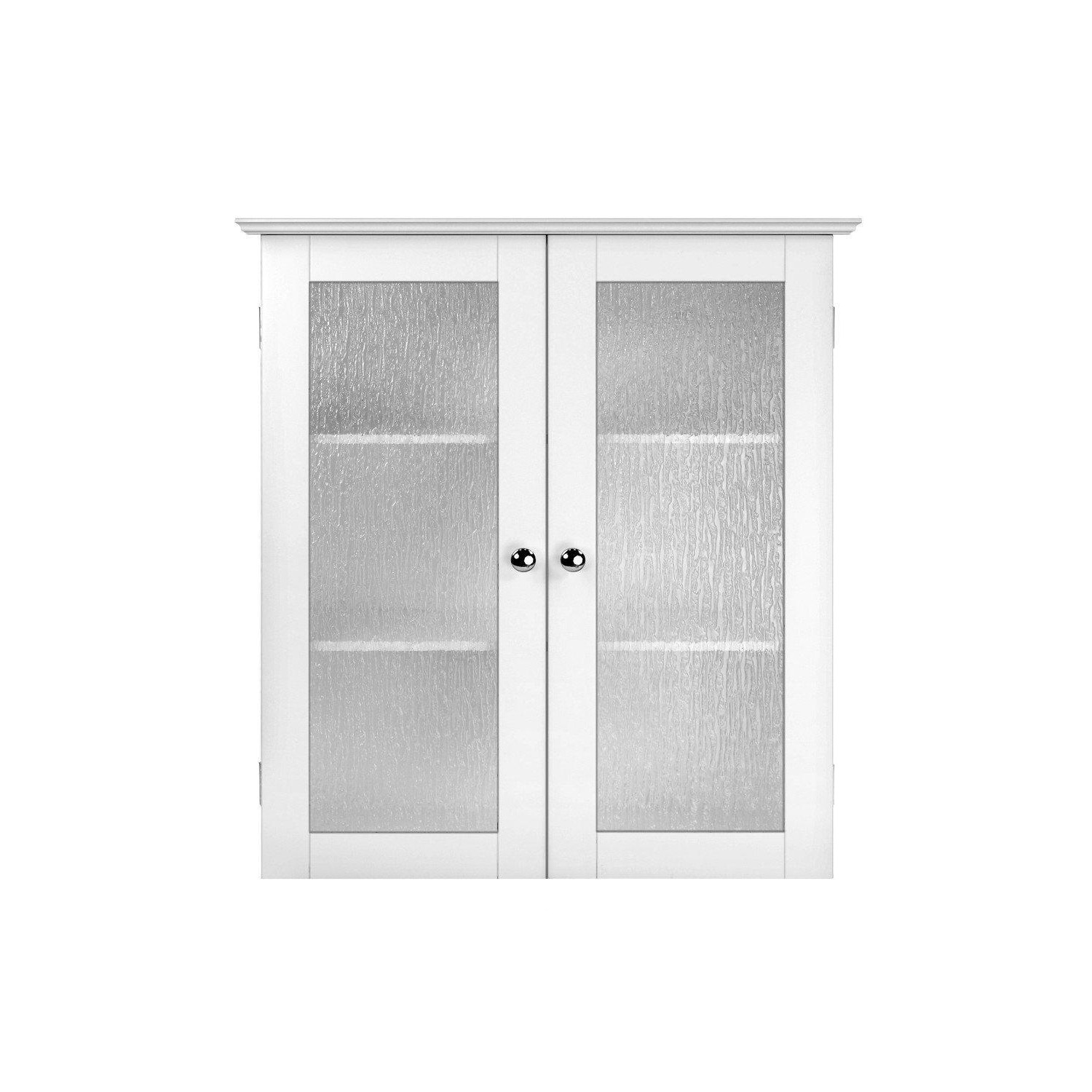 Bathroom Connor Wall Cabinet With 2 Glass Doors White - image 1