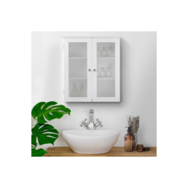 Bathroom Connor Wall Cabinet With 2 Glass Doors White - thumbnail 2