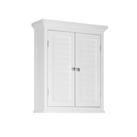 Bathroom White Wooden Double Door Wall Cabinet