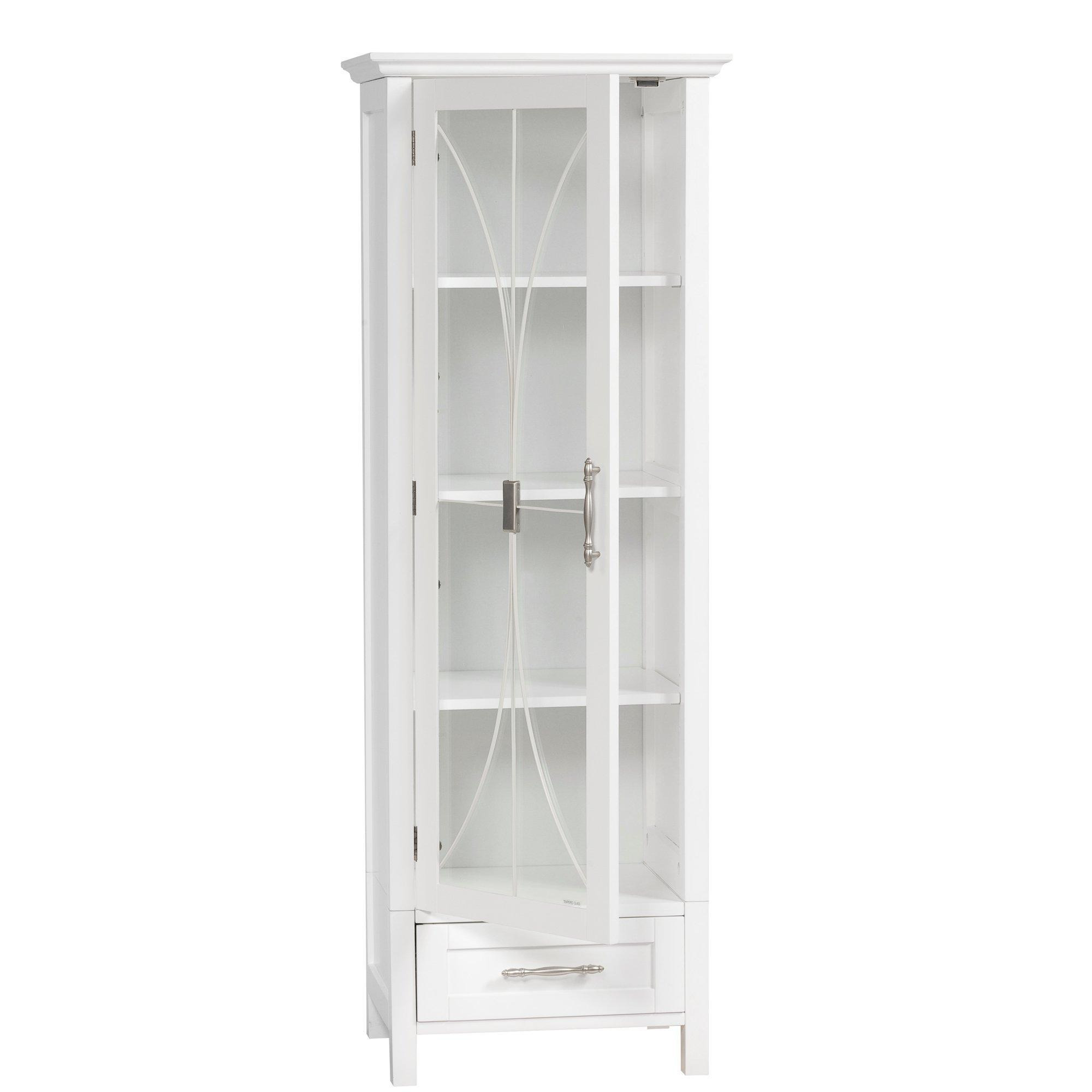 Teamson Home Delaney Freestanding Linen Cabinet, White - image 1