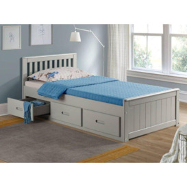 Maxine Grey Wooden Storage Single Cabin Bed