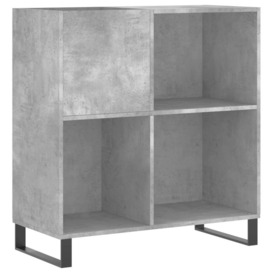 Record Cabinet Concrete Grey 84.5x38x89 cm Engineered Wood - thumbnail 2