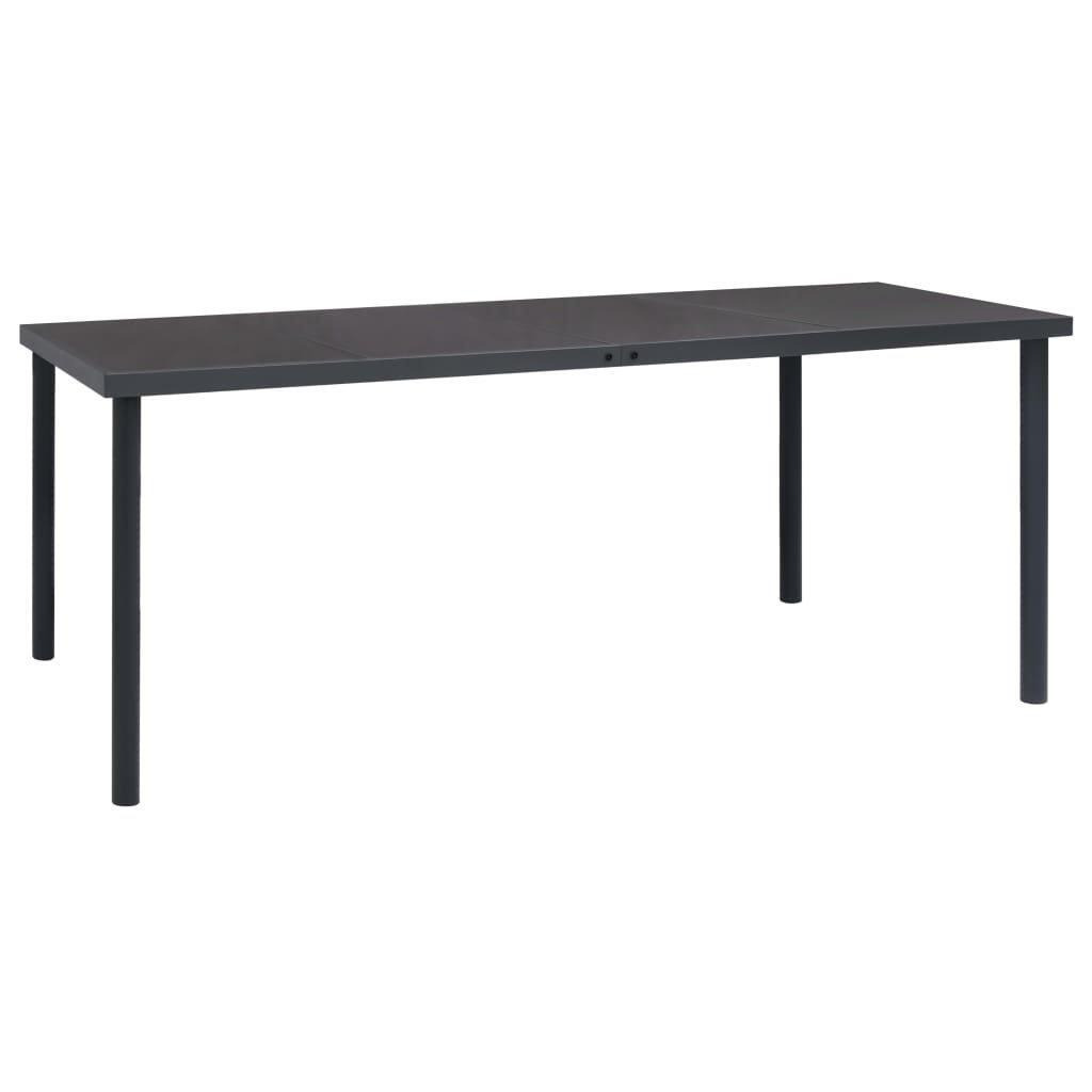 Outdoor Dining Table Anthracite 190x90x74 cm Steel - image 1