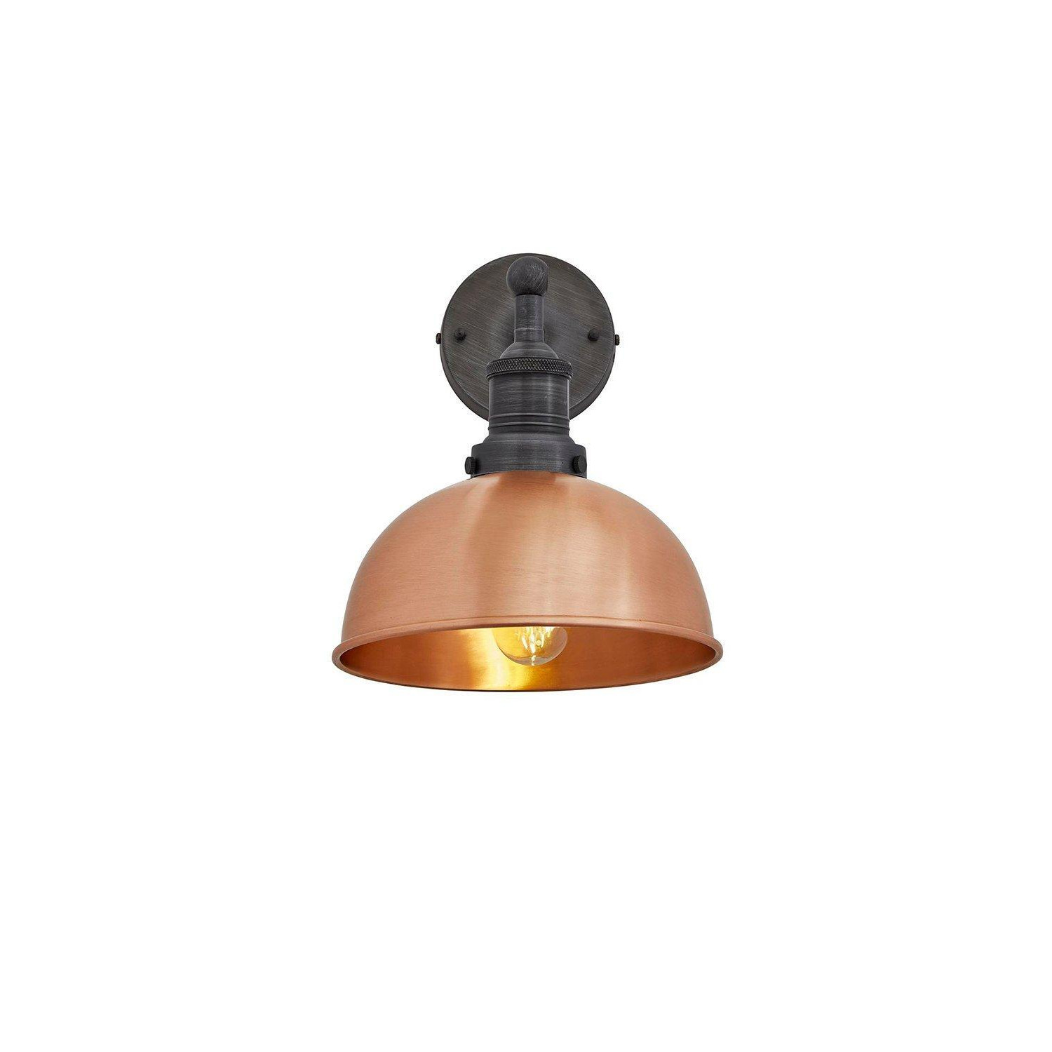 Brooklyn Dome Wall Light, 8 Inch, Copper, Pewter Holder - image 1