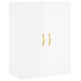 Wall Mounted Cabinet High Gloss White 69.5x34x90 cm Engineered Wood - thumbnail 2