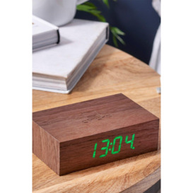Flip Click Clock with LED Display & Alarm Walnut - thumbnail 2