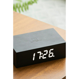 Flip Click Clock with LED Display & Alarm Black Wood - thumbnail 3